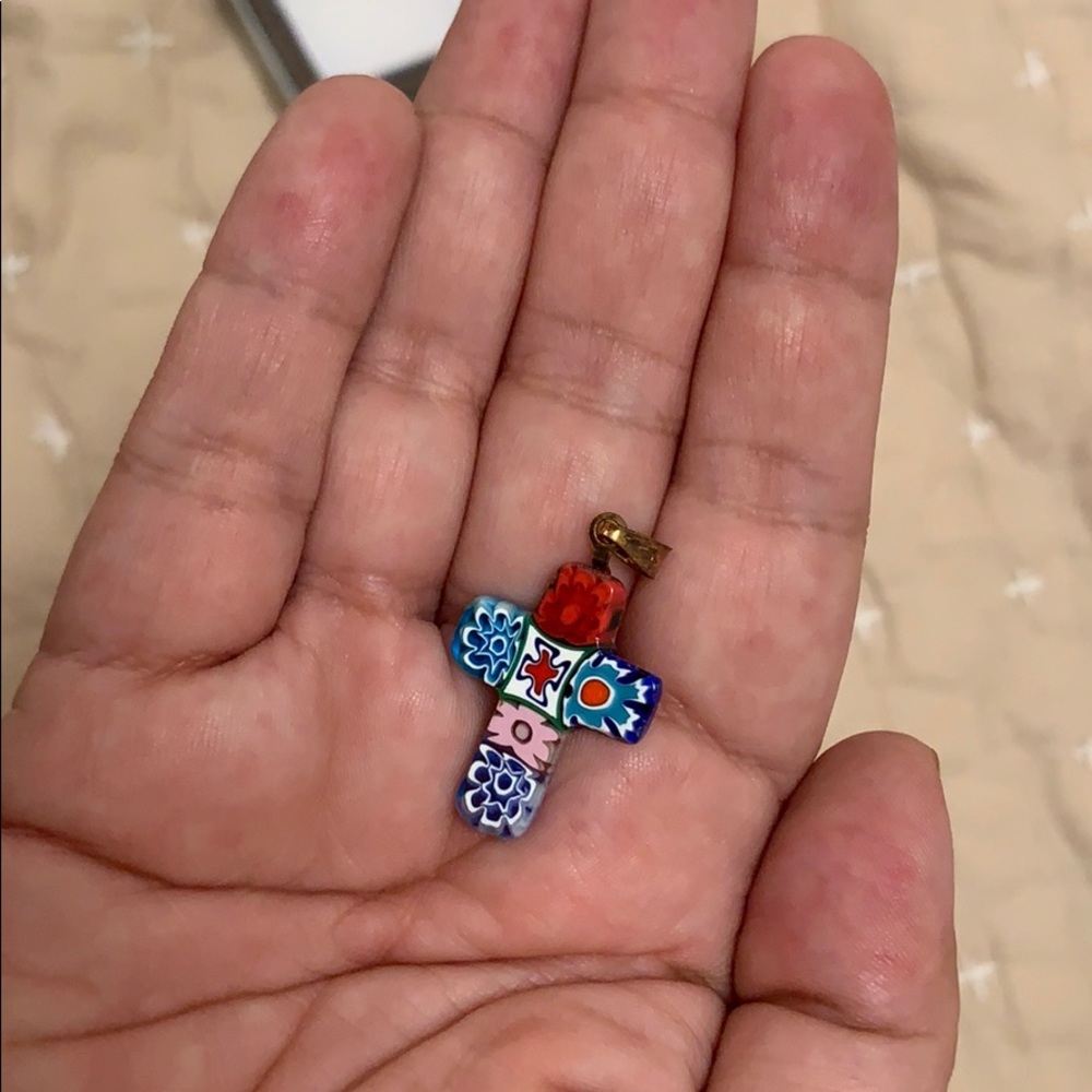 Murano Glass Cross Pendant - Picture 4 of 5